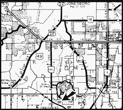 map of Craighead County