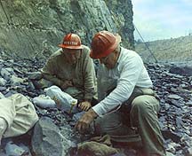 Dr. Charles Milton and Hugh Miser in Jeffery Quarry